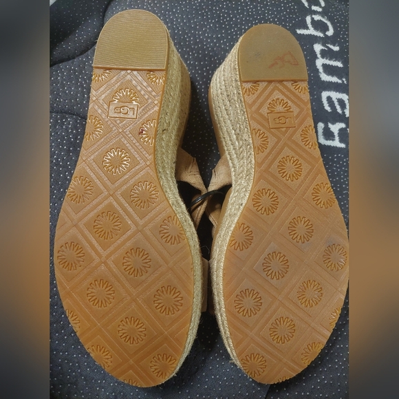 UGG Women's Brown Wedge Sandals - Picture 6 of 6